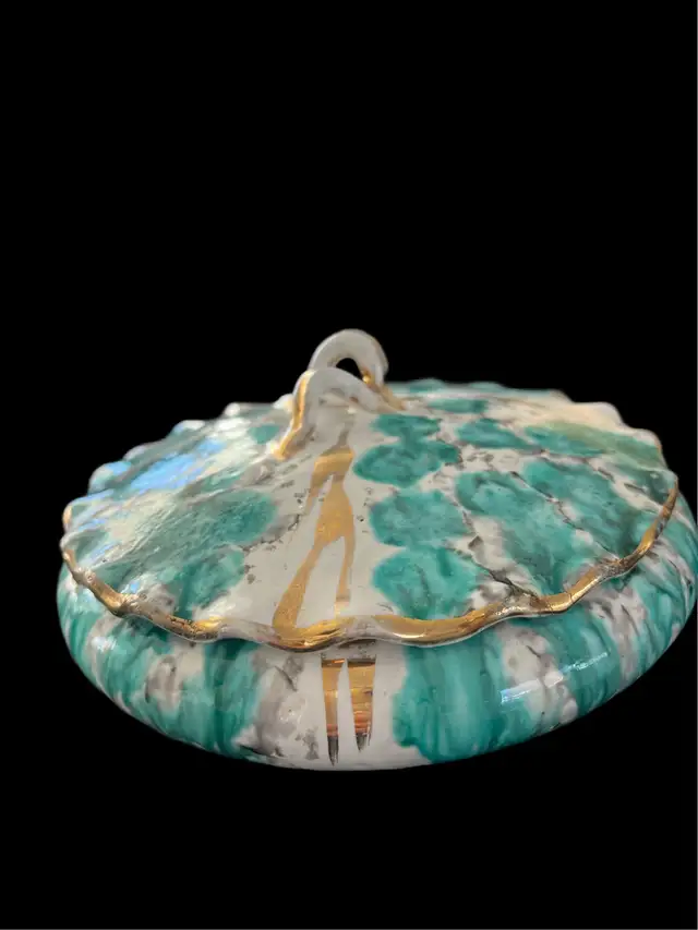 MCM Italian ceramic covered Dish Marbled Glam 50s dans Art et objets de collection dans Région de Mississauga/Peel - Image 4