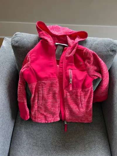 Kids pink fall fleece jacket, View more