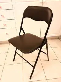 Padded Metal Folding Chair, Black (2 in stock)