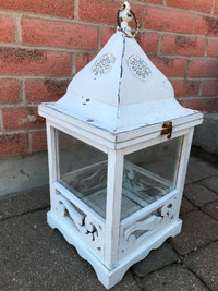 Large VINTAGE SHABBY CHIC CHIPPY  Metal Garden Porch LANTERN