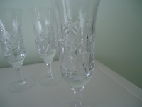 5   beautiful  crytal glasses   Pinwheel pattern  8 Ins  high