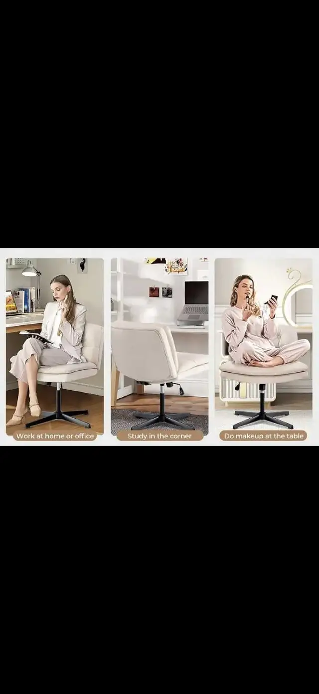 Office Desk Chair, Large Size Armless Hom Office Desk Chair Vani in Chairs & Recliners in Markham / York Region - Image 6