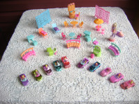 Collection of Polly Pocket Furniture/Mini Polly Cars with Figure