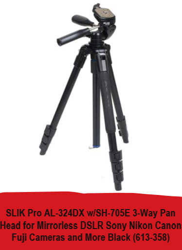 (NEW) SLIK Pro AL-324DX w/SH-705E 3-Way Pan Head Tripod BLACK in Cameras & Camcorders in City of Toronto