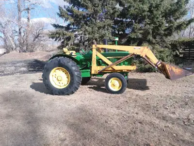 For sale: JD 3020 Tractor with Ezee On front end loader. Great running diesel. Too large for my acre...