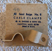 Lot of 48 pieces sand beige no. 8 MM Rhodes & Sons cable clamps