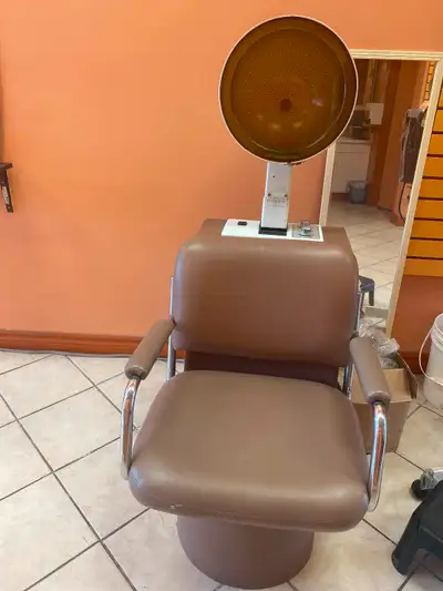 Hair shampoo sink with bed $50 Hair dryer with chair $50 Hair steamer $25 3 oval mirror for $50