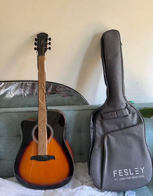 New! Fesley Acoustic electric Guitar 41inches in Guitars in Mississauga / Peel Region - Image 3