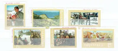 Une série de 6 grands timbres tout neufs de l' ALBANIE COMMUNISTE, "ART de l' ALBANIE".