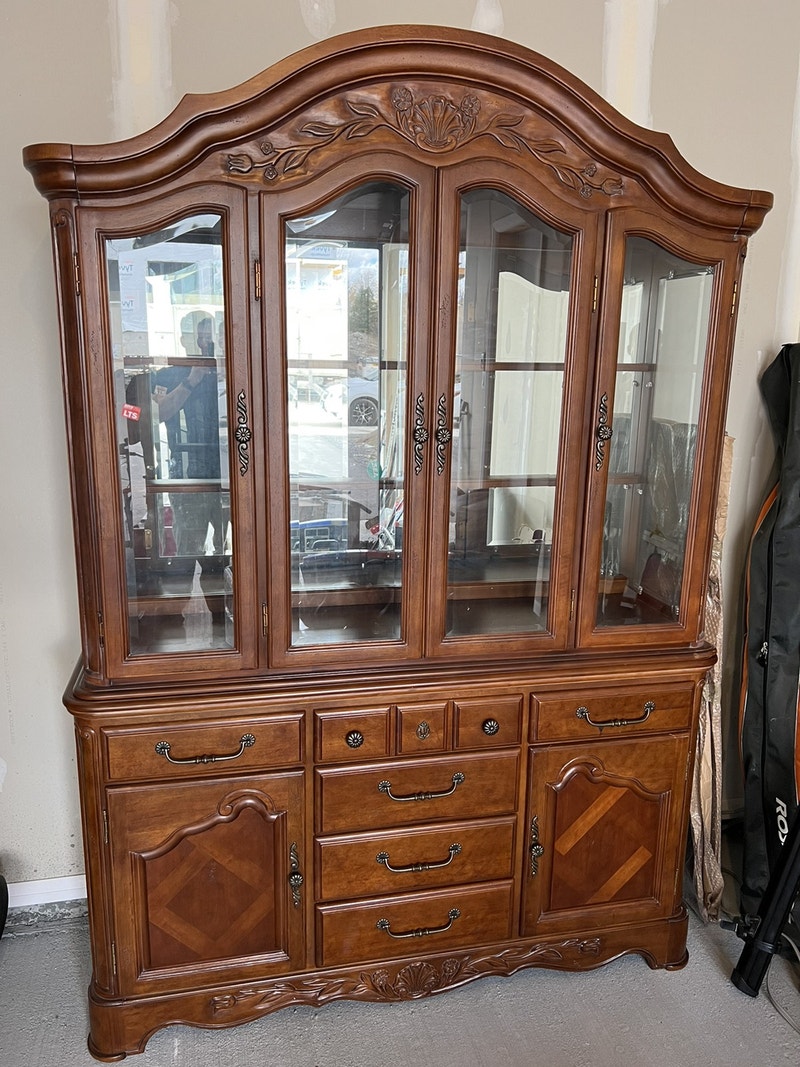 FREE Cashew solid wood hutch credenza display Hutches
