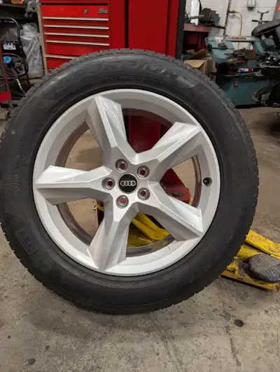 Have for sale Genuine Audi Q7 Winter Wheel Package with 255-55-19 Pirelli Scorpion Tires. The rim pa...