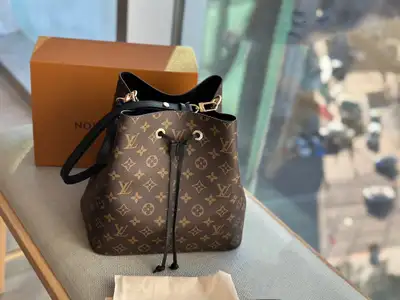 New LV Black Monogram NéoNoé Bucket Tote Bag, View more
