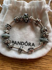 Gorgeous Sterling Silver PANDORA Charm Bracelet 