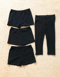 Girl’s JUSTICE black capri leggings & CHILDREN’S PLACE shorts