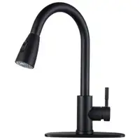 WOWOW Single Handle Bar Faucet Matte Black Bar Sink Faucet 1 Hol