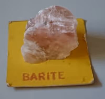 Vintage Barite Mineral Crystal Rock from Dresden West Germany with Tag at the Bottom - 1 inches x 3/...