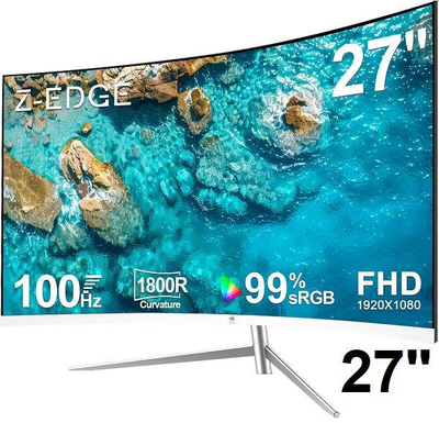 Z-Edge 27” Curved 100Hz Monitor, Open Box, Tested, View more