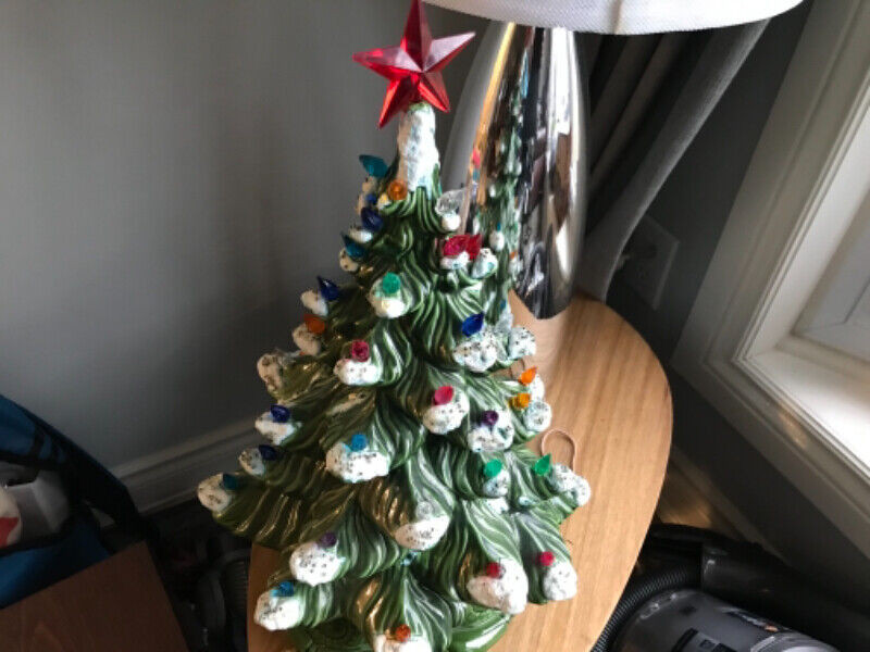 Used, Large Vintage Green Ceramic Christmas tree Lights - Working for sale  