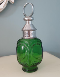 Vintage 1974 Avon Whale Oil Lantern Cologne Green Glass Decanter