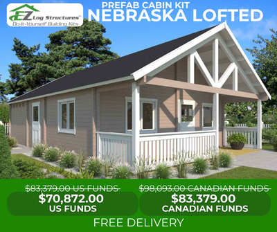960 sq ft 2-Bedroom Lofted Pre-Fab Cabin Kit | FREE SHIPPING, View more