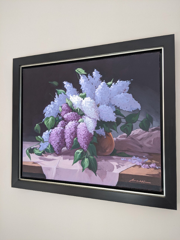 Wonderful Lilacs Original Oil on Canvas Painting  24x20 Turenne in Arts & Collectibles in Gatineau