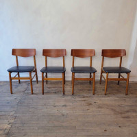 -SOLD- Danish Teak Dining Chairs (Made in Denmark Mid-Century)