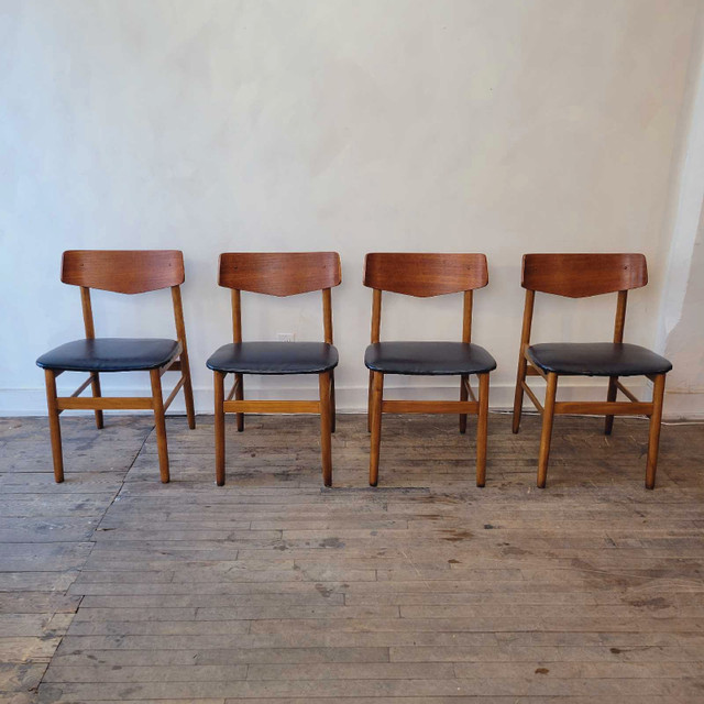 Danish Teak Dining Chairs (Made in Denmark Mid-Century Modern) in Dining Tables & Sets in Hamilton