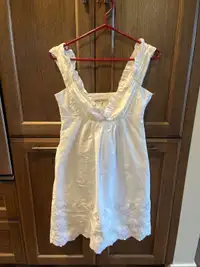 White Summer Lined Embroidered Dress