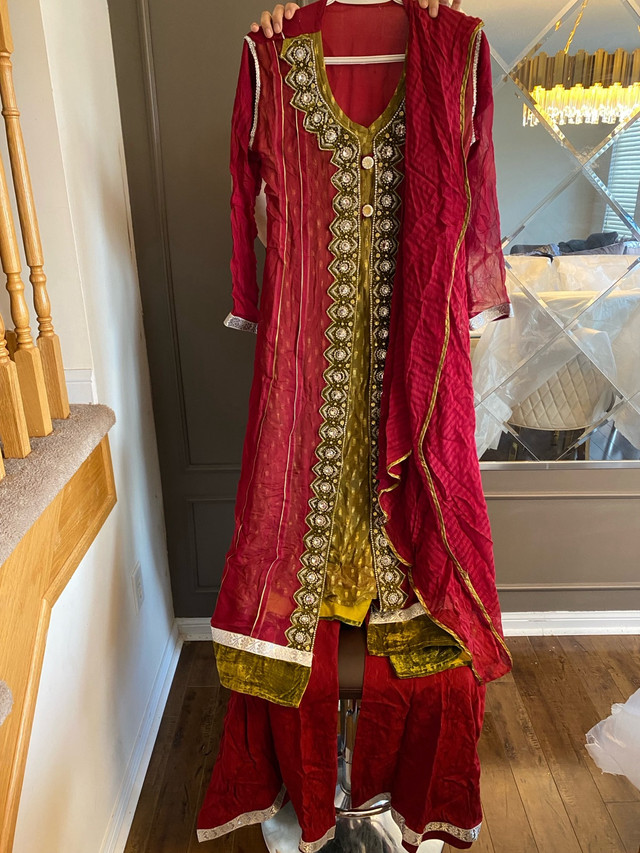 Eid Outfit Pakistani Indian Shalwaar Party Wear Outfit In Red in Women's - Dresses & Skirts in City of Toronto