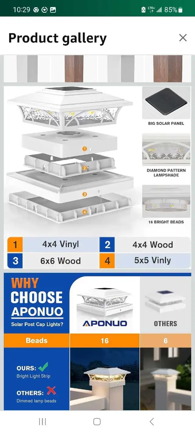 APONUO Solar Post Lights 12 pack brand new in box  in Outdoor Lighting in London - Image 6