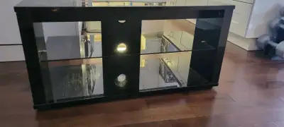 Black glass tv stand , View more