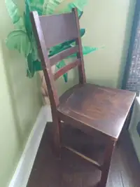 Wooden oak dark desk chair