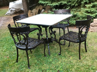 Cast Metal Table and Chairs