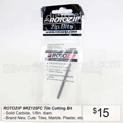 * ROTOZIP RZ125FC Tile Cutting Bit Solid Carbide NEW *, View more