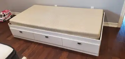 Very good condition Kids single bed frame with 3 drawers - white, View more