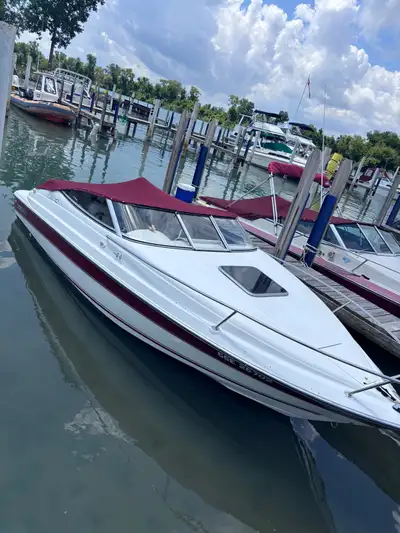Power by a 4.3 L MerCruiser alpha one Boat has new cabin hatch New Bimini top New alternator New shi...