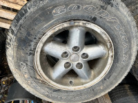 5 JEEP TJ RIMS + Goodyear Wrangler Tires ONLY $399.  