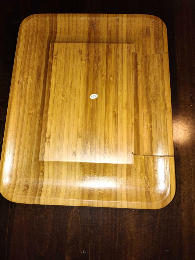 13" Bamboo Wooden Cheeseboard with Utensils in Kitchen & Dining Wares in Hamilton - Image 2