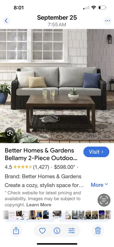 BHG Brand New Outdoor Sofa & Coffee table, View more