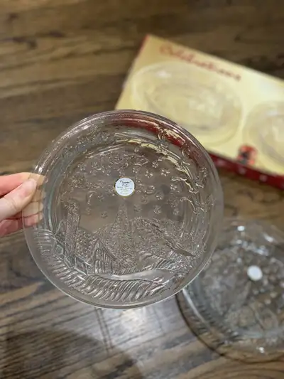 New Clear Glass Night Before Christmas Plates, View more