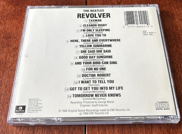 THE BEATLES Revolver 1st CD RARE!! in CDs, DVDs & Blu-ray in City of Toronto - Image 2