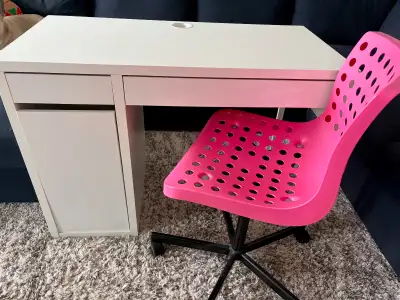 Ikea desk + office chairs, View more