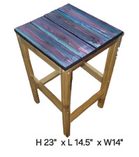 Colorful unique wooden end tables