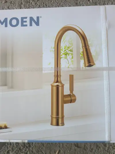 2 GOLD MOEN PULL DOWN KITCHEN FAUCETS, View more