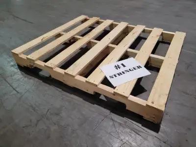 48x40 SKIDS in stock wood PALLETS ready to GO on DOCK level load, View more