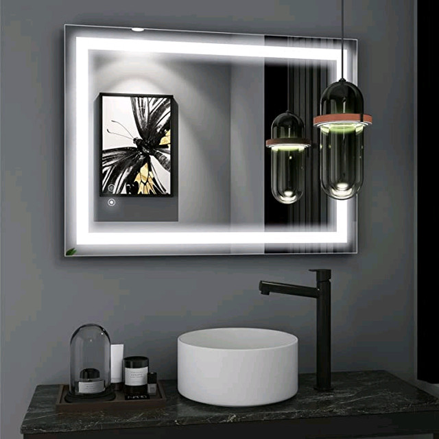 28X 20Inch LED Bathroom Vanity Wall Mounted Anti-Fog Makeup Rect in Bathwares in Markham / York Region - Image 2