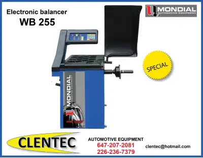 WHEEL BALANCER / TIRE BALANCER MONDIAL WB255 - $1,400.00 + tax CLENTEC AUTOMOTIVE EQUIPMENT SALES /...