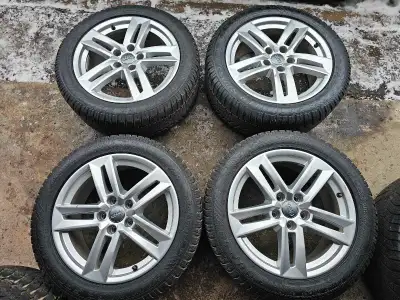 Selling 4 original 17 inches Audi A4 rims with Dunlop winter tires on them. Rims and and tires are i...