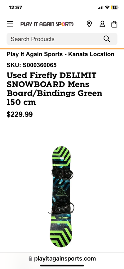 151cm Firefly Delimit snowboard w firefly bindings. Great shape, View more
