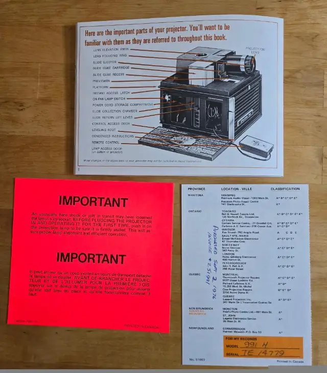 Bell and Howell Slide Cube Projector Manual64689497357827121